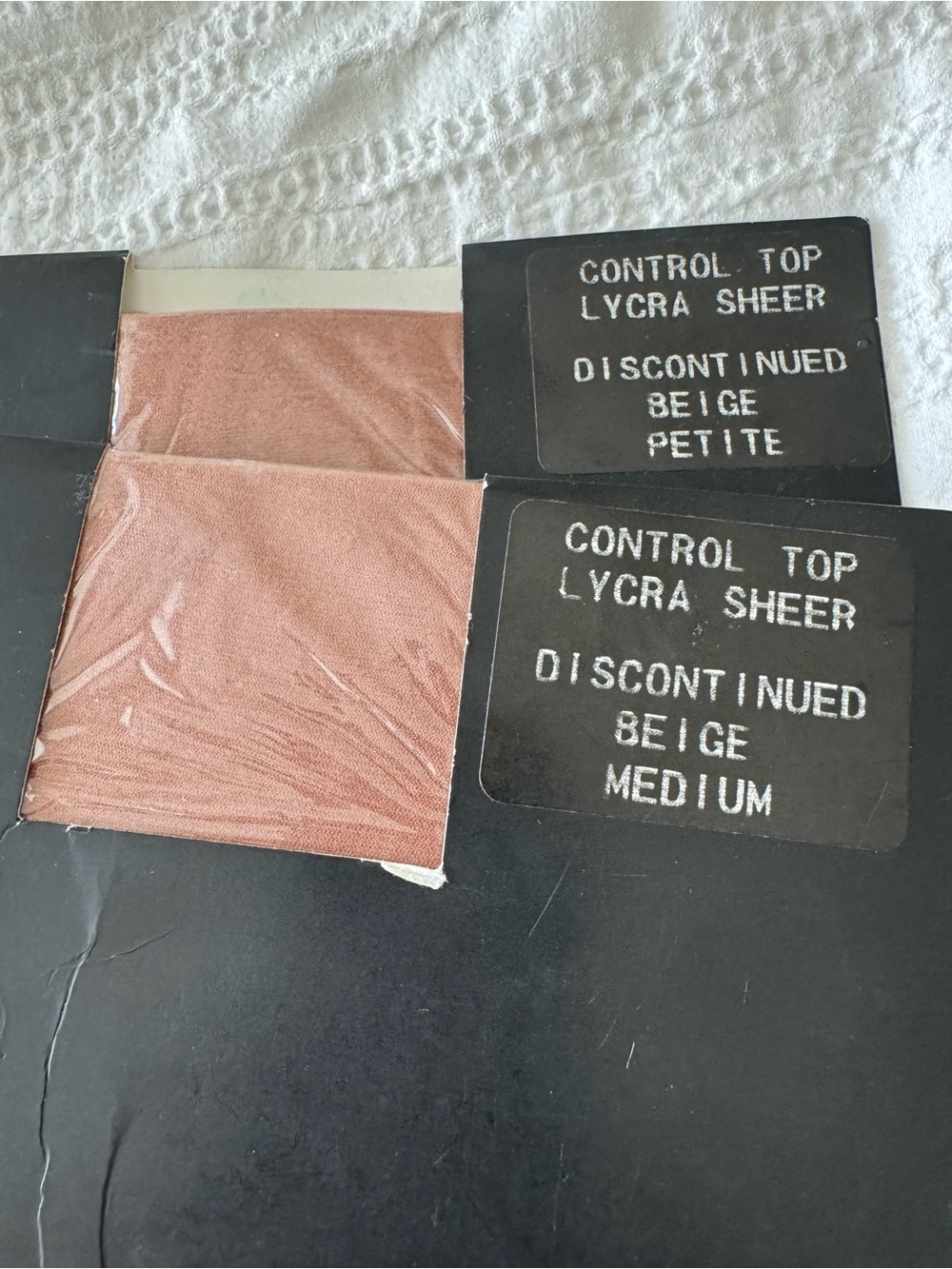 Anne Klein Beige Sheer Lycra Control Top - Neutral Tone hosiery 2 pairs